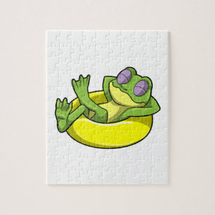 Puzzle Grenouille à la natation avec anneau de natation