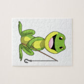 Puzzle Grenouille à la pêche avec canne à pêche (Horizontal)