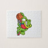 Puzzle Grenouille aux sports avec basket-ball (Horizontal)