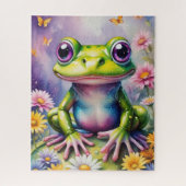 Puzzle Grenouille Avec Art numérique Fleur (Vertical)