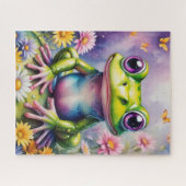 Puzzle Grenouille Avec Art numérique Fleur (Horizontal)