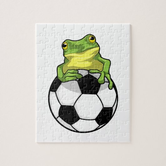 Puzzle Grenouille avec balle de football (Vertical)