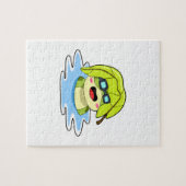 Puzzle Grenouille avec feuille à la natation (Horizontal)