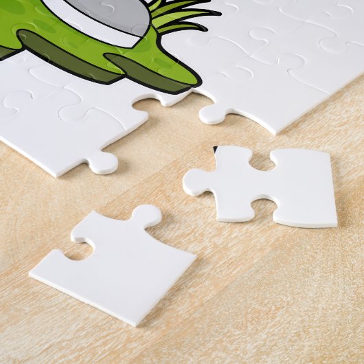 Puzzle Grenouille comme randonneur avec sac à dos (Côté)