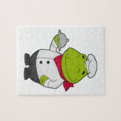 Puzzle Grenouille cuisinier avec plat (Horizontal)