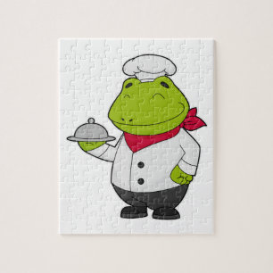 Puzzle Grenouille cuisinier avec plat