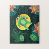 Puzzle Grenouille de natation Lunettes de soleil jaunes (Vertical)