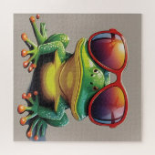 Puzzle Grenouille drôle avec lunettes de soleil (Horizontal)