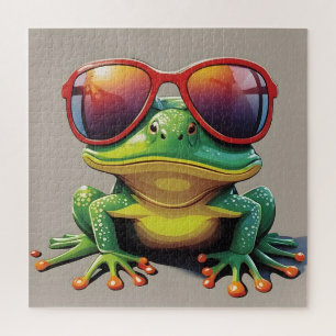 Puzzle Grenouille drôle avec lunettes de soleil