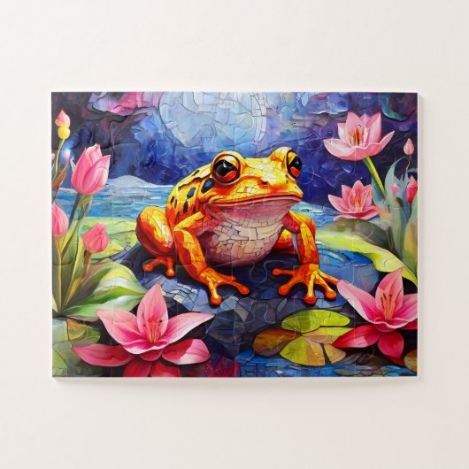 Puzzle Grenouille drôle mignonne (Horizontal)