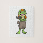 Puzzle Grenouille en coiffeur avec sèche-cheveux (Vertical)