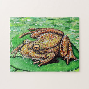 Puzzle Grenouille sur une peinture Lily Pad