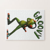 Puzzle Grenouille verte groovy (Horizontal)