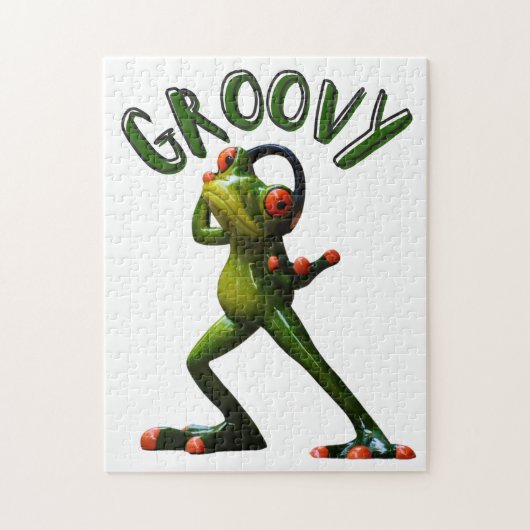 Puzzle Grenouille verte groovy (Vertical)
