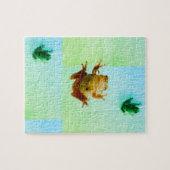 Puzzle Grenouilles Toits Vert bleu 4Alex (Horizontal)