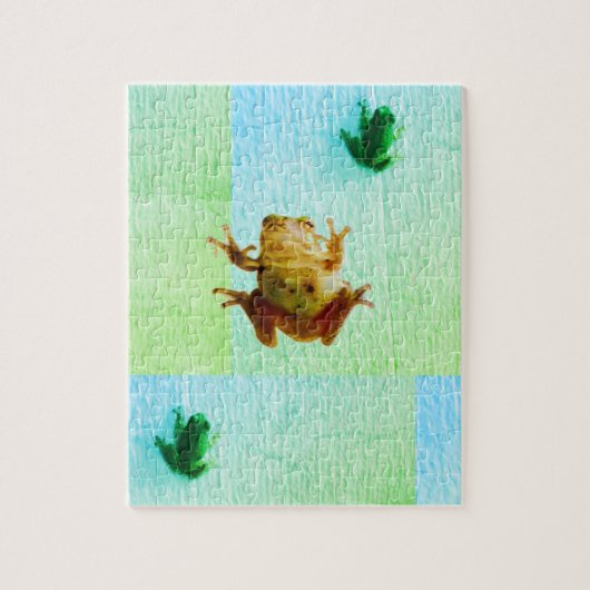 Puzzle Grenouilles Toits Vert bleu 4Alex (Vertical)