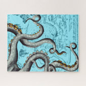 Puzzle Grey Tentacles On Blue Vintage Map (Horizontal)