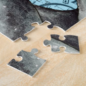 Puzzle Grey Tentacles On Blue Vintage Map (Côté)