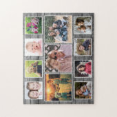 Puzzle Grey Wood Horizontal 11 Collage photo de famille (Vertical)