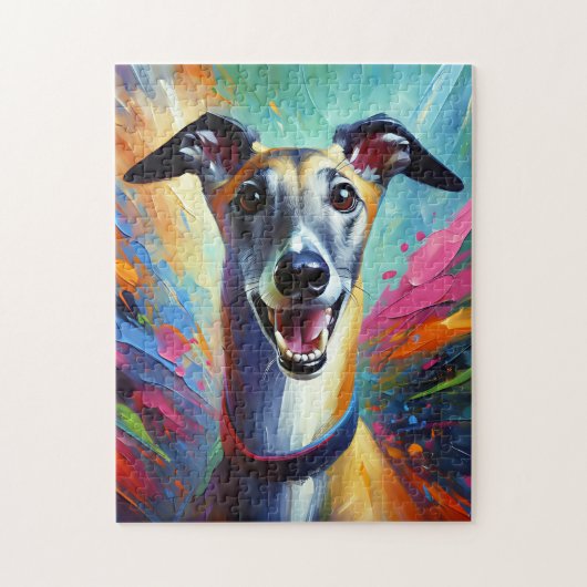 Puzzle Greyhound Chig Acrylique Imprimer Cadeau Amoureux  (Vertical)