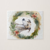 Puzzle Greyhound Christmas Wreath Festive Pup (Horizontal)