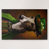 Puzzle Greyhound Dog en tenue de la Saint Patrick (Horizontal)