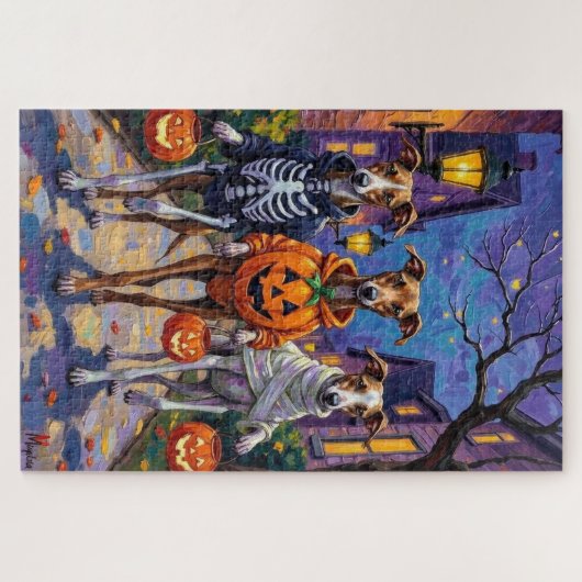 Puzzle Greyhound Trick-or-Treating en costumes d'Hallowee (Horizontal)