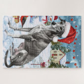 Puzzle Greyhound Winter Wonderland Christmas Joie (Horizontal)