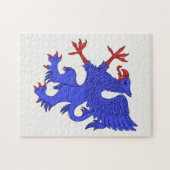 Puzzle Griffin Rampant Azure (Horizontal)
