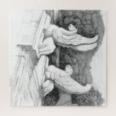Puzzle Griffins sculpté crayon monochrome Art (Horizontal)