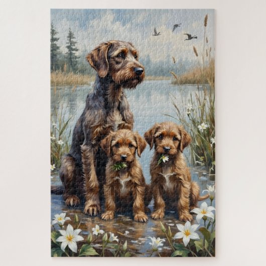 Puzzle Griffon à poil dur Marsh Lily Art (Vertical)
