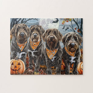 Puzzle Griffon à poil dur pointer Halloween Fantomatique