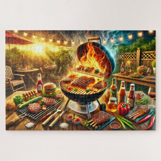 Puzzle Grill Master BBQ Funny Father's Day Cookout Gift (Horizontal)