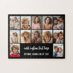 Puzzle Grille de collage de 12 photos - 2 zones de texte