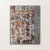 Puzzle Grille de collage de 50 photos - Texte de script - (Vertical)