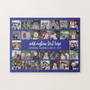 Puzzle Grille de collage photo 30 - 2 zones de texte - bl
