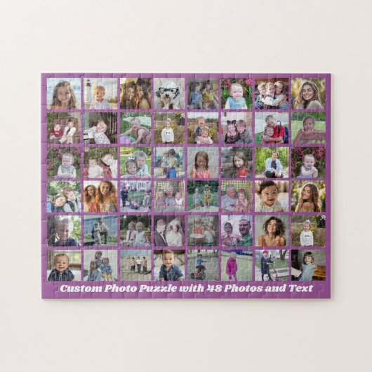Puzzle Grille de collage photo 48 - Texte de script - vio (Horizontal)