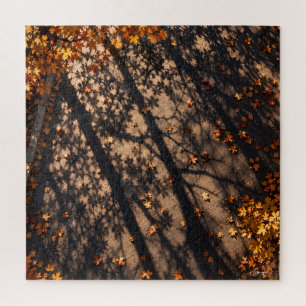 Puzzle Grille d'ombre d'arbre sur chaussée en photographi