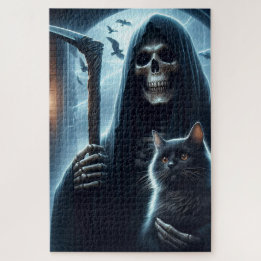 Puzzle Grim Reeper et Black Cat Halloween