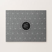 Puzzle Gris avec pointe d'argent Houndstooth (Horizontal)