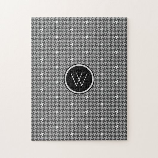 Puzzle Gris avec pointe d'argent Houndstooth (Vertical)