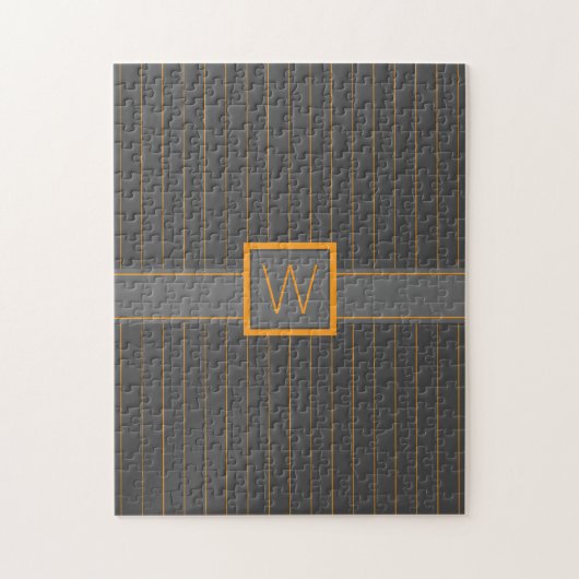 Puzzle Gris avec Rayures Orange (Vertical)