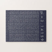 Puzzle gris de bleu marine de chiffres de jour des maths (Horizontal)