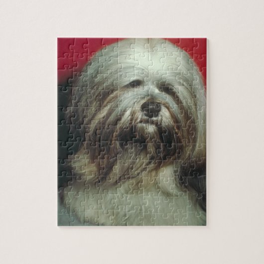 Puzzle gris de chien de Lhasa Apso (Vertical)