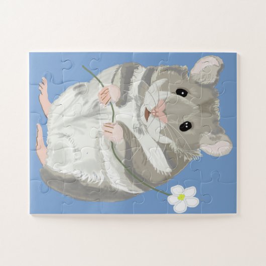 Puzzle gris et blanc Hamster (Horizontal)