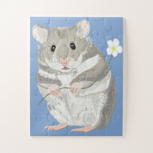 Puzzle gris et blanc Hamster (Vertical)
