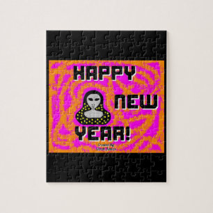 Puzzle Gris voeux du Nouvel An 20,3 cm x 25,4 cm