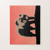 Puzzle Grizzly Bear au coucher du soleil - Art original d (Vertical)