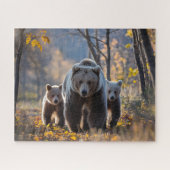 Puzzle Grizzly Bear Mama et Cubs (Horizontal)
