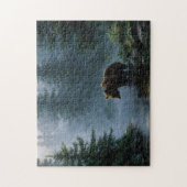 Puzzle Grizzly Bear Misty Forest (Vertical)